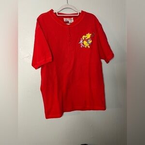 Vintage the Disney Store Winnie the Pooh & Piglet red collared shirt